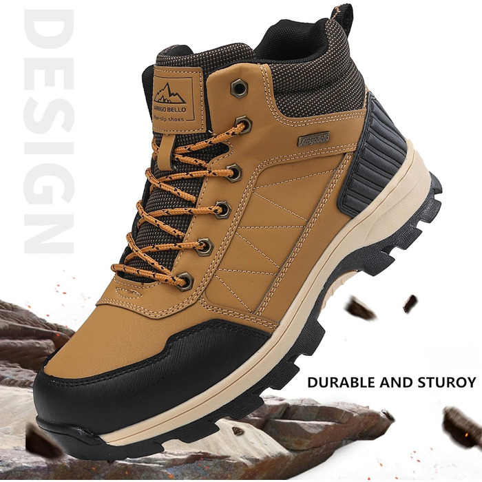 Черевики зимові чоловічі Arrigo Bello: зимові чоботи, трекінгові черевики, водонепроникні, теплі, з антиковзкою підошвою, розмір 41-46, колір: коричневий