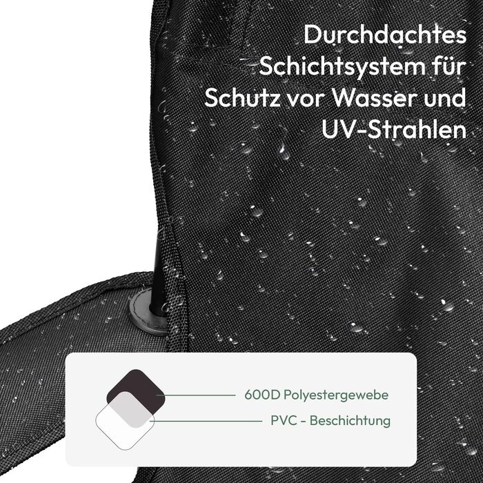 Кемпінговий стілець TRAVORA 2 шт. з сонцезахистом та кишенею для охолодження - складний двомісний стілець для відпочинку та риболовлі, чорний