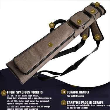 Чемпіон 4S2B, 6S3B Більярдний кий, 2 x 4, 3 x 6, Нейлон/Шкірозамінник, Зелений (3X6 (3B6S), Коричневий)