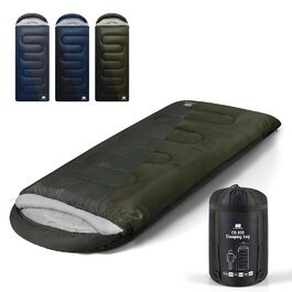 Спальний мішок XXL для дорослих, тепла погода, 3.2 кг, темно-сірий. Підходить для кемпінгу, зимових походів, полювання та подорожей. З компресійним мішком.