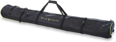 Чохол для лиж Black Crevice з роликами для 2 пар лиж і палиць, поліестер, двостороння блискавка, ручки для перенесення, чорний/жовтий, для чоловіків та жінок