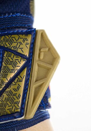 Дитячі воротарські рукавички Reusch Attrakt Gold X Junior, сині-золоті-чорні, розмір 7, унісекс
