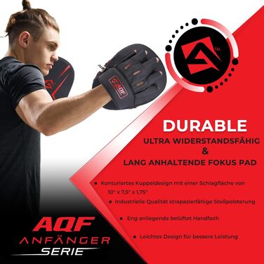 Боксерські лапи AQF з натуральної шкіри, вигнуті, червоні, для кікбоксингу, муай-тай, ММА, карате, тренувальні пади для ударів