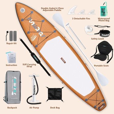 Надувна SUP-дошка FunWater 350 см з сидінням, веслом 2-в-1 та насосом