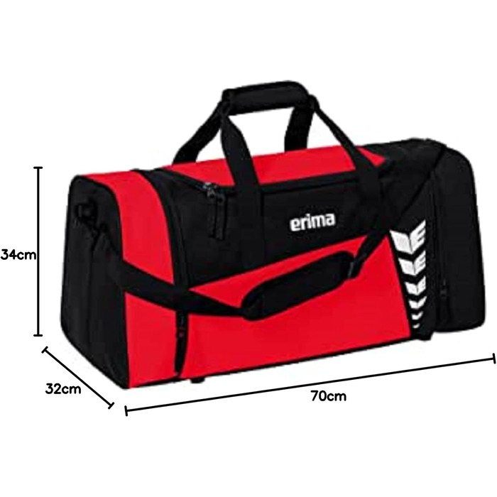 Спортивна сумка Erima Six Wings Unisex S, червоно-чорна