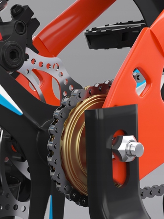 Дитячий велосипед 16 дюймів з дисковими гальмами, допоміжними колесами, амортизатором, захисним кожухом та LED-ліхтариком