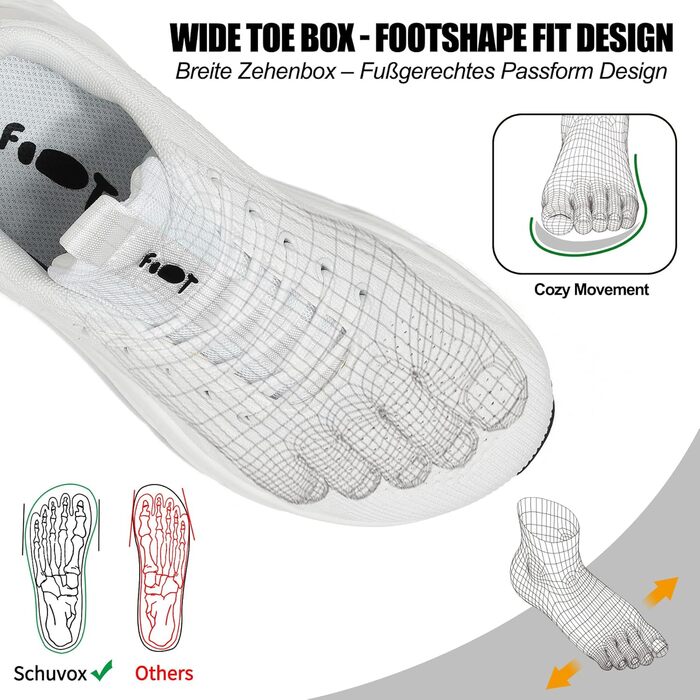 Кросівки для бігу та повсякденного носіння Unisex, білі, 37-46 EU. Зручні, з амортизацією, широка колодка, для фітнесу, тренувань, ходьби.