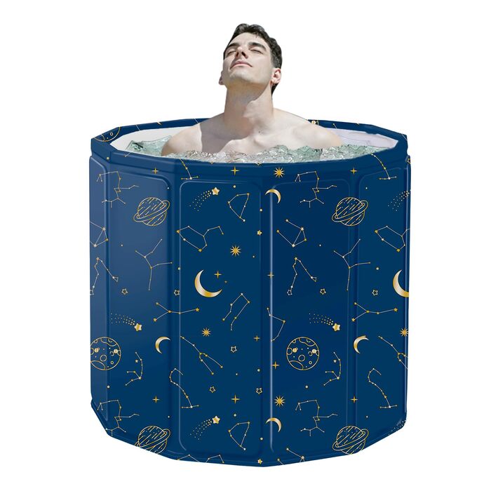 Складана портативна ванна для дорослих STARBRIIANT (80x66 см) — крижана ванна для відновлення м'язів, SPA та спортивників, розмір L
