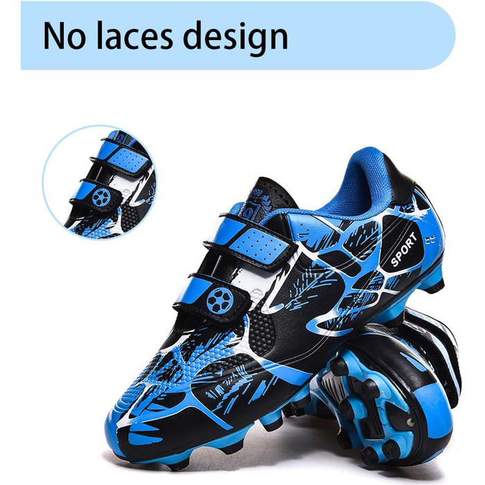 Дитячі футбольні бутси для хлопчиків та дівчаток, Outdoor, Kunstrasen, Spikes, 28-37EU (29 EU, Blue)