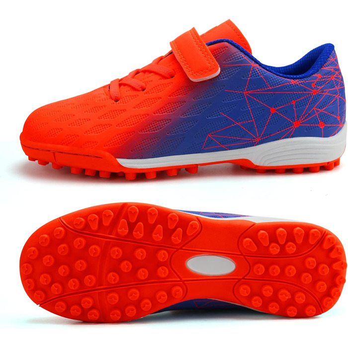 Дитячі футбольні бутси JABASIC для штучного покриття, для хлопчиків та дівчаток, розмір EU 25, кольори: морський, лимонний, помаранчевий, блакитний