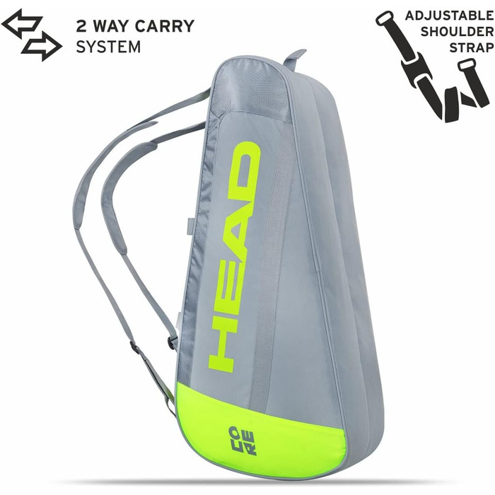 Сумка для тенісу HEAD CORE 6R Combi Unisex антрацит/помаранчевий для дорослих