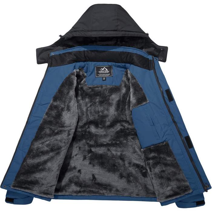 Чоловіча зимова куртка MAGCOMSEN з флісовою підкладкою, водонепроникна та вітронепроникна, тепла Softshell куртка для активного відпочинку з капюшоном (XXL, Коричневий)