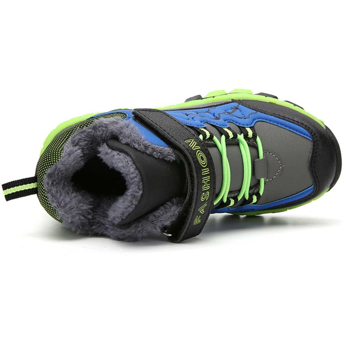 Дитячі зимові черевики Meidiastra для ходьби та трекінгу: теплі, водонепроникні, з підошвою, що не ковзає, для хлопчиків та дівчаток, розмір EU 30-40, зелені