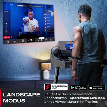 Бігова доріжка Sportstech F37s з електроприводом, складана, для дому, до 20 км/год, 150 кг, з ухилом, сумісна з STL App