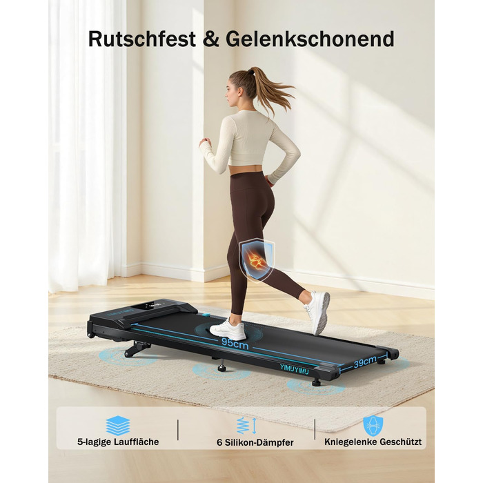 Домашня бігова доріжка Walking Pad з регульованим нахилом 0-8% та швидкістю до 10 км/год
