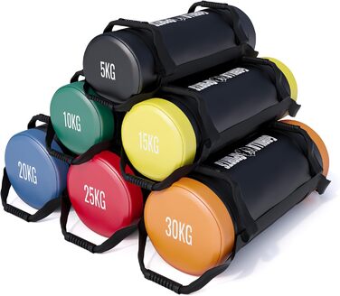 GORILLA SPORTS Фітнес Power Bag 5-30 кг, нековзні ручки, наповнений, штучна шкіра – мішок для кросфіту, тренувань, силових вправ, спортзалу