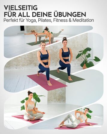 Йога мат NEOLYMP: неслизька, для захисту суглобів – килимок для фітнесу та йоги 183x61 см з PVC, фіолетовий колір. З подарунком: E-book та відеоуроки