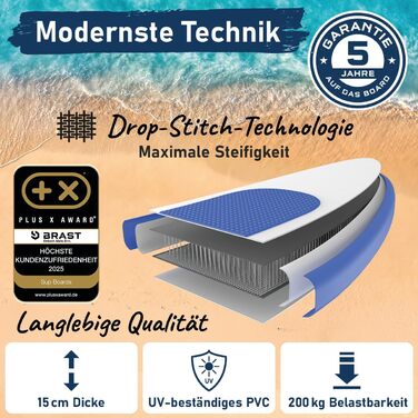 SUP дошка BRAST Summer надувна з набором аксесуарів 320x81x15 см: весло-каяк, тримач для камери, рюкзак, 6 дизайнів, гарантія 5 років