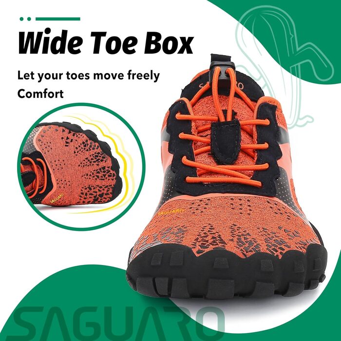 Кросівки SAGUARO Unisex для трейлраннінгу та фітнесу дихаючі помаранчеві 45 EU