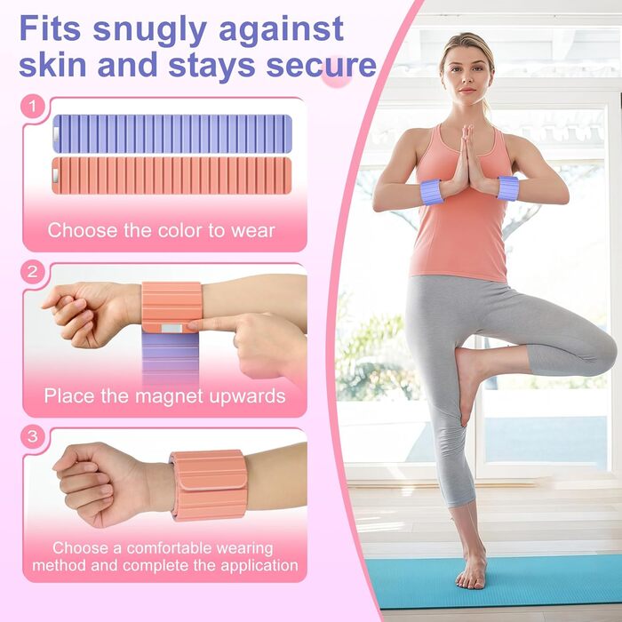 Ваги для щиколоток та зап'ясть Lxlivn з магнітами (рожевий/фіолетовий), набір 2 шт (по 0.5 кг кожна) для фітнесу, йоги, плавання та кардіо