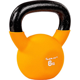 Kettlebell MOVIT PRO з чавуну з неопреновим покриттям, 2-24 кг, 12 варіантів, сертифікована, гиря для фітнесу