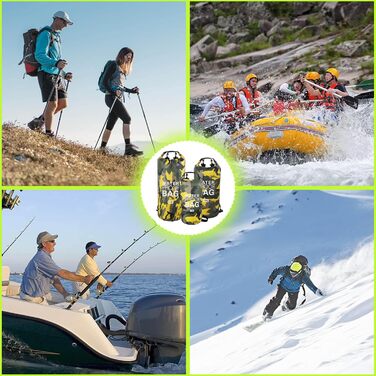 Водонепроникний мішок Dry Bag 10L/20L з регульованим плечовим ременем для плавання, рафтингу, кемпінгу, риболовлі, катання на човні, піших прогулянок та каякінгу (Жовтий)