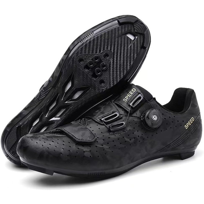 Велосипедні черевики для чоловіків та жінок, MTB, шосе, крос-кантрі, кросівки, дихаючі, Outdoor, Indoor, Spin, Camoblau, Straße (37 EU, Camo Schwarz Straße)