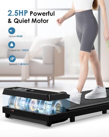 Тренажер для ходьби HomeFitnessCode Walking Pad з нахилом - біговий килимок для дому та офісу, чорний