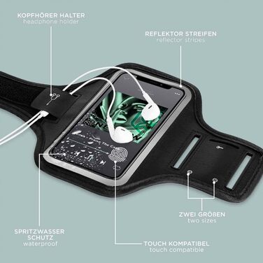 Спортивний чохол-наплічник ONEFLOW для iPhone 13 Mini, чорний, арматура для бігу та фітнесу