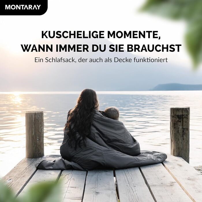 Спальний мішок туристичний 100% бавовна до -3°C з подушкою - Outdoor зимовий та літній спальний мішок [280GSM] для 3-4 сезонів (75x190см) - для жінок та чоловіків (теплий) Сірий