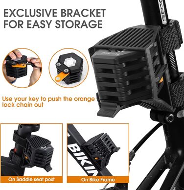 Замок для велосипеда ICOCOPRO Faltschloss, 85 см, висока безпека (чорний)