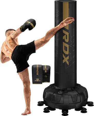 RDX 6FT 150 кг стоячий боксерський мішок для дорослих з тренувальними рукавичками та чохлом, XXL, для ММА, кікбоксингу, муай-тай, бойових мистецтв, з вакуумною основою