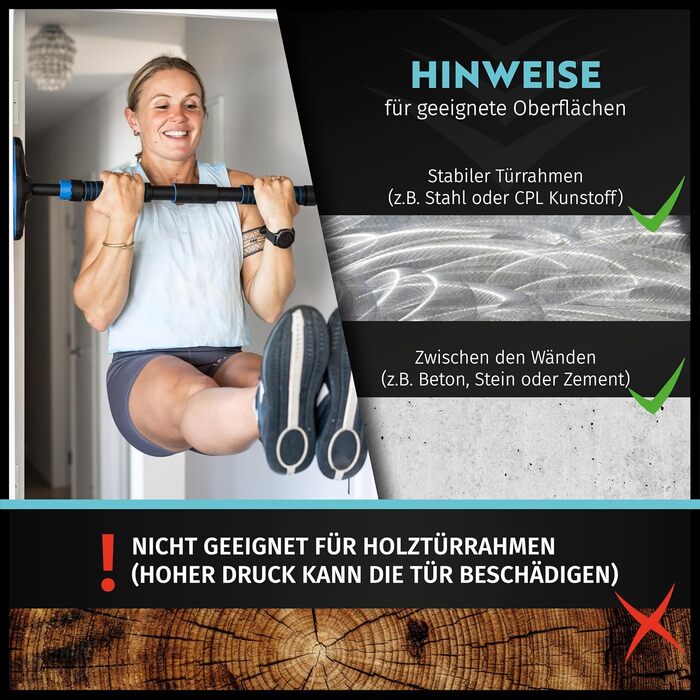 Турнік для дверного прорізу MAMOLO 65-100 см | Без свердління | Висока стабільність | Сучасний дизайн