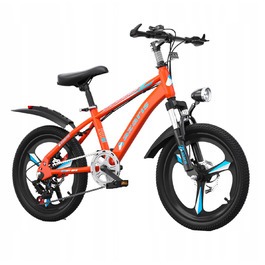 Дитячий велосипед 16 дюймів з дисковими гальмами, допоміжними колесами, амортизатором, захисним кожухом та LED-ліхтариком