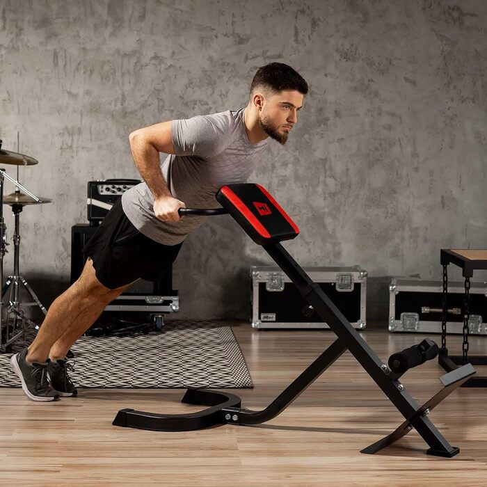 Hop-Sport Hyperextensions - тренажер для пресу та спини, для дому, стабільна сталева конструкція, до 120 кг