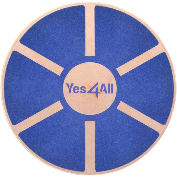 Дерев'яний балансборд Yes4All: тренажер для рівноваги з антиковзким покриттям (блакитний)