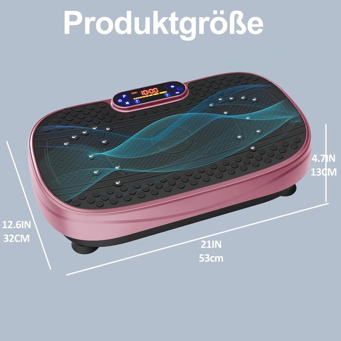 Вібраційна платформа для дому - ротаційна платформа з 120 рівнями та 5 режимами, з еластичними стрічками та пультом дистанційного керування, для спалювання жиру, нарощування м'язів та формування фігури, ідеально підходить для дому, домашнього спортзалу (Р