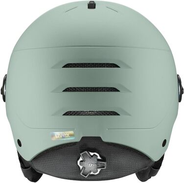 Лижний шолом Uvex Wanted Visor для жінок і чоловіків, міцний, з візором, зелений матовий, розмір 54-58 см