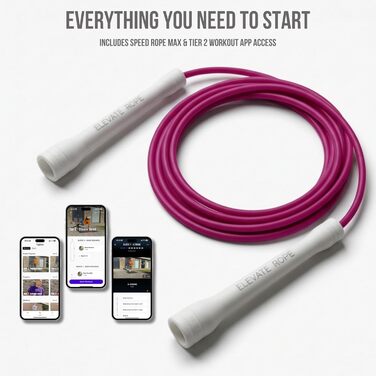 Професійний стрибковий канат Elevate Speed Rope MAX з міцного ПВХ та нейлоновим сердечником, 5 мм, до 3 метрів, рожевий