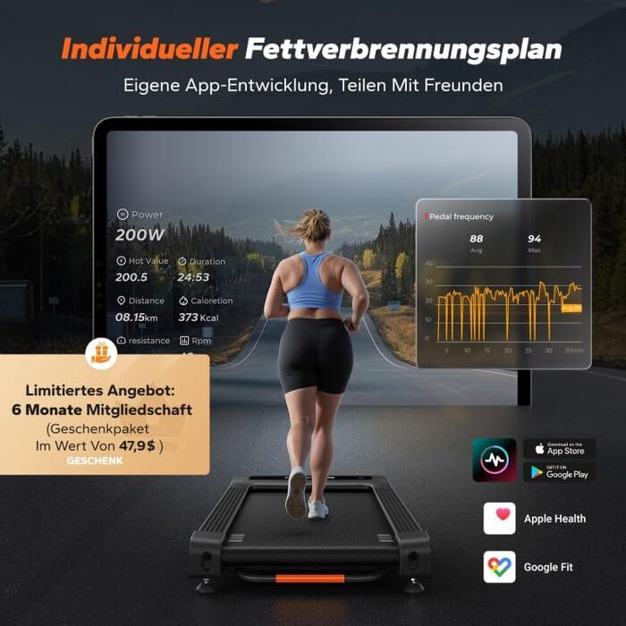 MERACH Walking Pad - біговий килимок для дому з регулюванням нахилу 12%, вантажопідйомність до 180 кг, тихий двигун 3.5PS, стіл для бігу, дистанційне керування, колір чорний