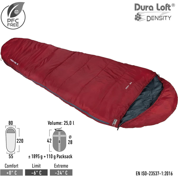 Спальний мішок High Peak Mumienschlafsack TR 400 для трекінгу, 3 сезони, легкий