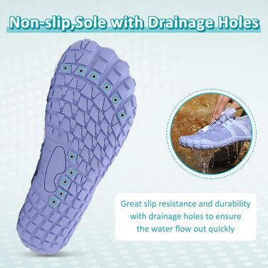 Зітоп Водні черевики для жінок та чоловіків, шкарпетки для плавання, швидка сушка, пляжні черевики, легкі фітнес-черевики, м'які серфові черевики, для плавання, серфінгу, піших прогулянок, йоги (36-46 EU), 39 EU, фіолетовий