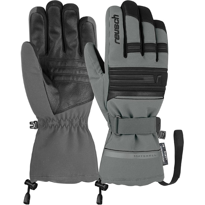 Жіночі лижні рукавички Reusch Kondor R-tex, водонепроникні, дихаючі, утеплені, сірі/чорні, розмір 11