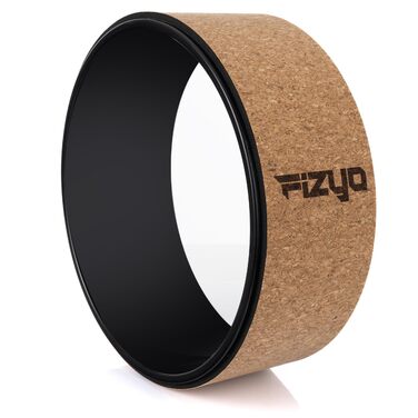 Колесо для йоги Fizyo Yoga Wheel – для розтяжки спини та полегшення болю – стабільне, неслизьке, 32 см (коричневе, натуральний корк)