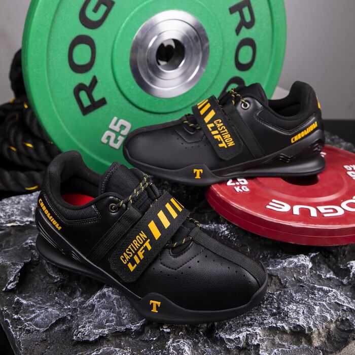 Взуття для важкої атлетики CASTIRON LIFT: кросівки для пауерліфтингу, важкої атлетики та CrossFit, для чоловіків та жінок (40 EU, Gold)