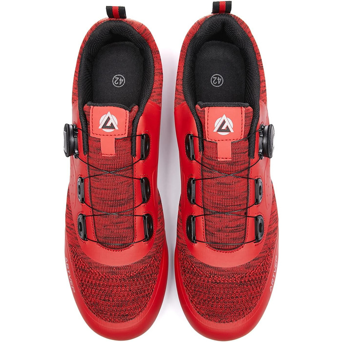 Велосипедні черевики для чоловіків та жінок: MTB, шосе, сумісні з Peloton та Look ARC Delta. Система кріплення Look SPD, SPD-SL, Delta. Розмір 42 EU, червоний колір