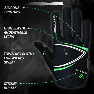 Велосипедні рукавички Westwood Fox Vofinger з антиковзким покриттям та підтримкою сенсорного екрану, амортизуючі рукавички для гірського велосипеда, шосе, перегонів, їзди та спорту для чоловіків та жінок (S, зелений)