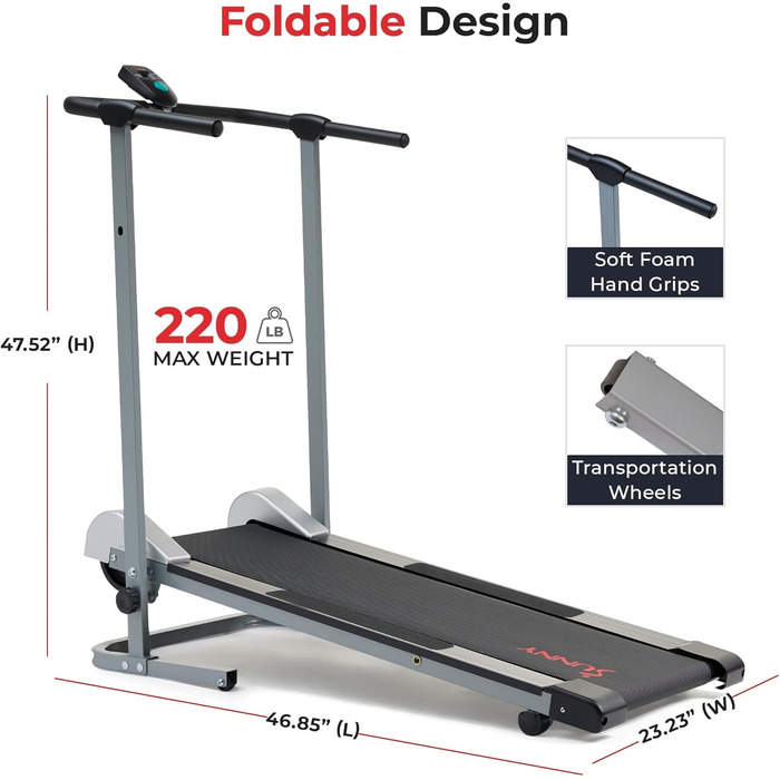 Механічна бігова доріжка Sunny Health & Fitness SF-T1407M для дому