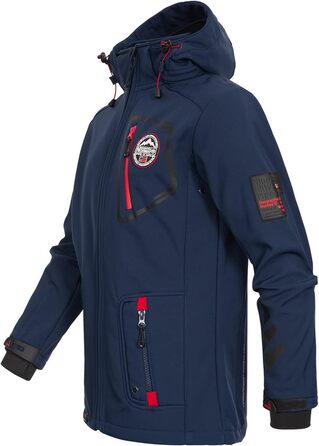 Чоловіча тактична куртка Geographical Norway Tacebook — водонепроникна вітрозахисна куртка з капюшоном для походів та активного відпочинку, темно-синя (M)