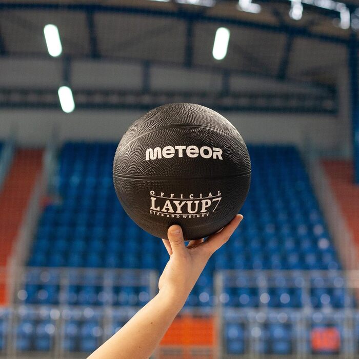 М'яч для баскетболу Meteor Layup Kinder Mini розмір 7 (чорний) - ідеальний для дітей 4-8 років, для тренувань